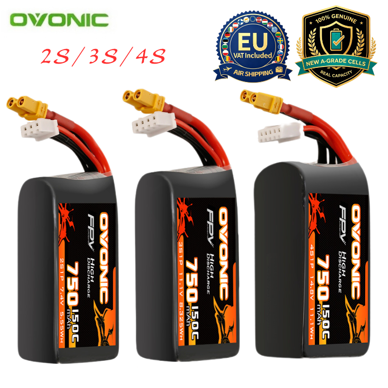 Drone Battery 3S - HOT OVONIC 150C 750mAh 7,4V/11,1V/14,8V Lipo-Akku