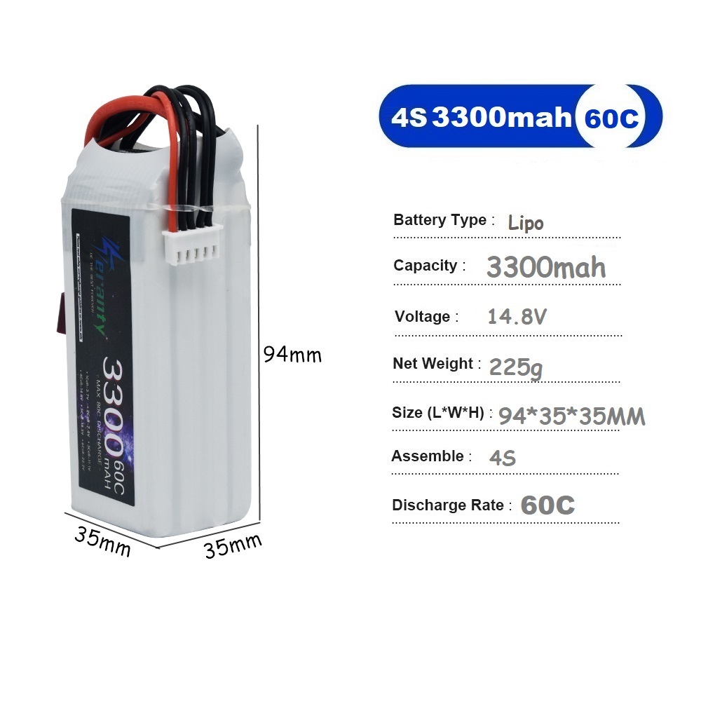 LiPo Akku 4S 3300mAh 60C 14,8V – Drone Battery Lipo Bewertung und Preis